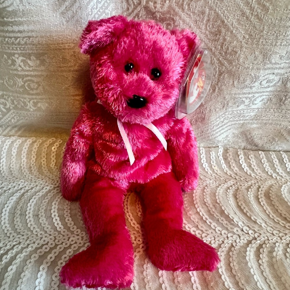 Ty Beanie Babies Sherbet the Bear 2002 Original Plush Pink Teddy Bear